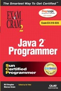 Java 2™ Programmer Exam Cram™ 2 (Exam CX-310-035) (0789728613) Java 2™ Programmer Exam Cram™ 2 (Exam CX-310-035) (0789728613)