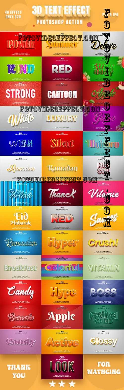 40 Editable 3D Text Effects Pack  - 37062009