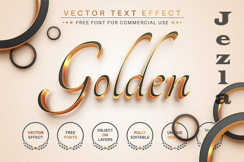 Gold Lettering Editable Text Effect - 7123592
