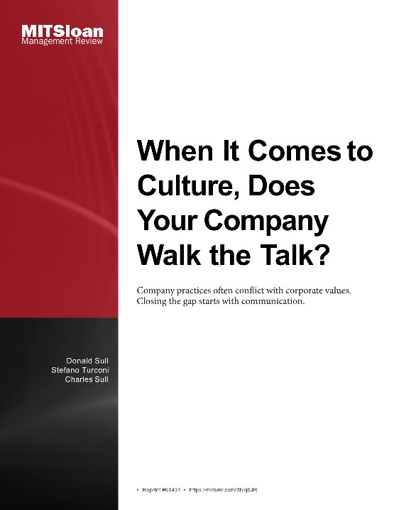 When It Comes to Culture Does Your Company Walk the Talk  (53863MIT61431)