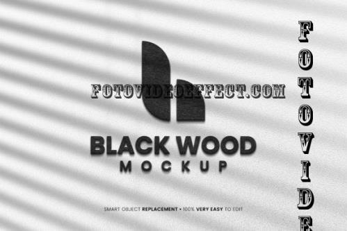 Black Wood Logo Mockup