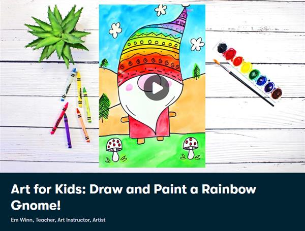 Art for Kids: Draw and Paint a Rainbow Gnome!