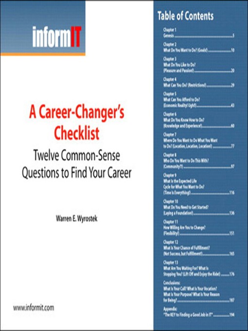 A Career-Changer's Checklist (9780768696776)