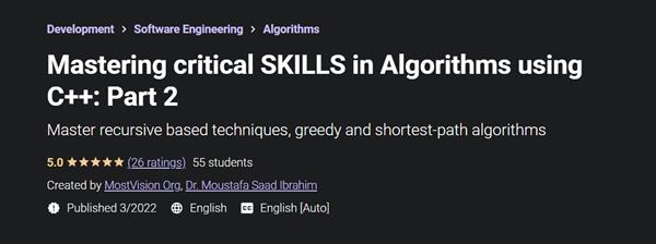 Mastering critical SKILLS in Algorithms using C++ Part 2